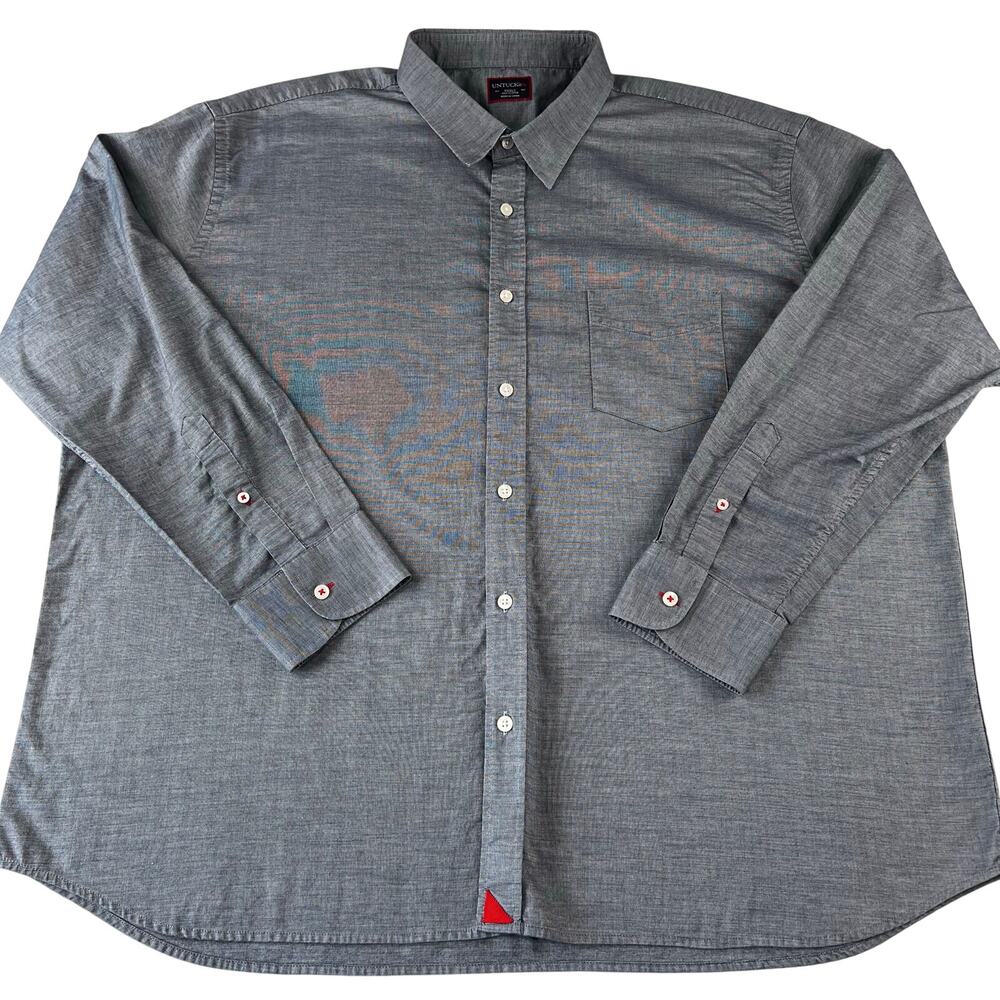 Untuckit Heather Gray Button Down Men's Shirt Size 3XL XXXLC